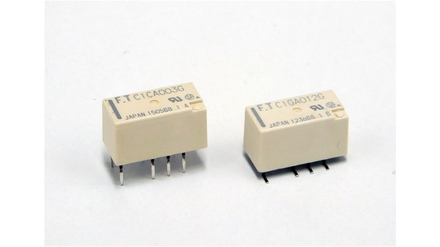 Fujitsu Through Hole Signal Relay, 3V dc Coil, 2A Switching Current, DPDT