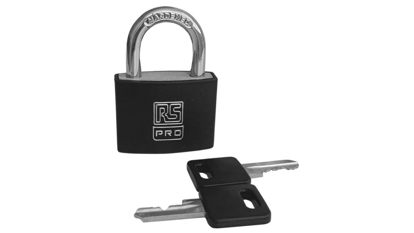 RS PRO Key Aluminium, Steel Padlock, Keyed Alike, 6mm Shackle, 43mm Body