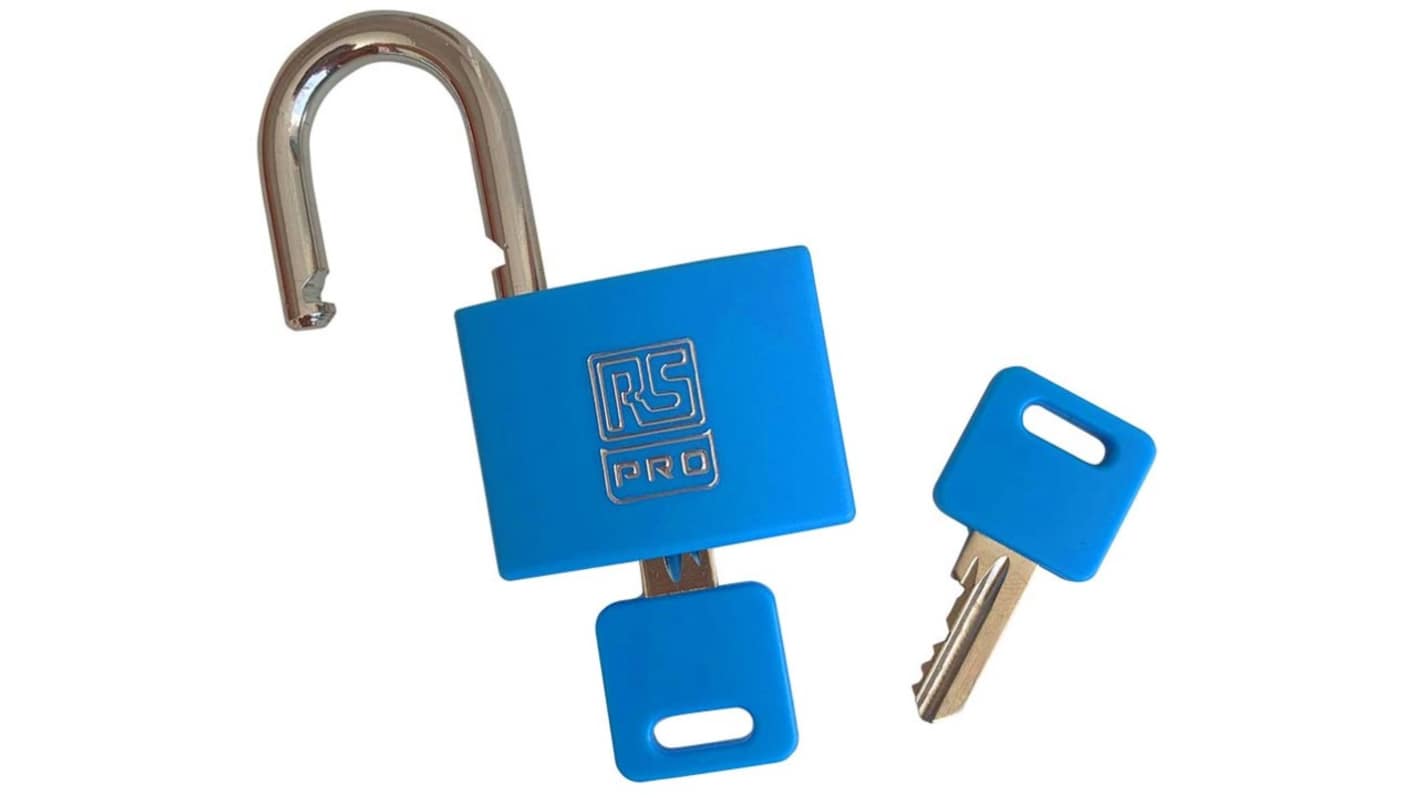RS PRO Key Aluminium Padlock, 6mm Shackle, 43mm Body