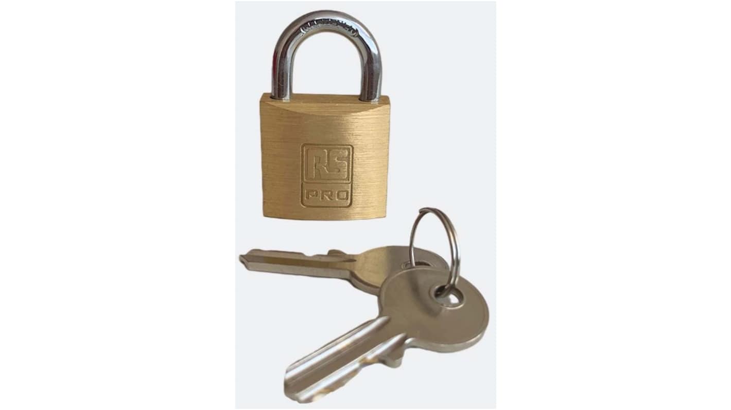 RS PRO Key Brass, Stainless Steel Padlock, Keyed Alike, 5mm Shackle, 30mm Body