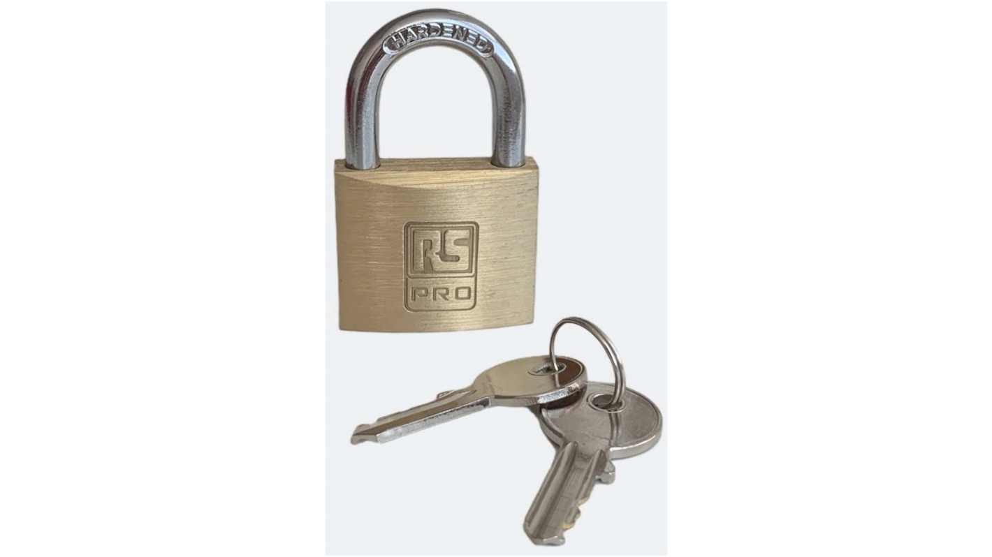 RS PRO Key Brass, Stainless Steel Padlock, Keyed Alike, 6mm Shackle, 40mm Body
