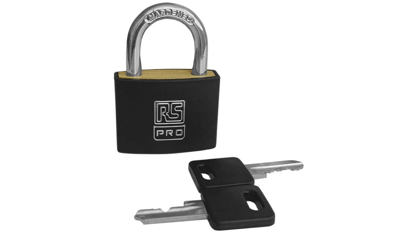 RS PRO Key Brass Padlock, Keyed Alike, 6mm Shackle, 43mm Body
