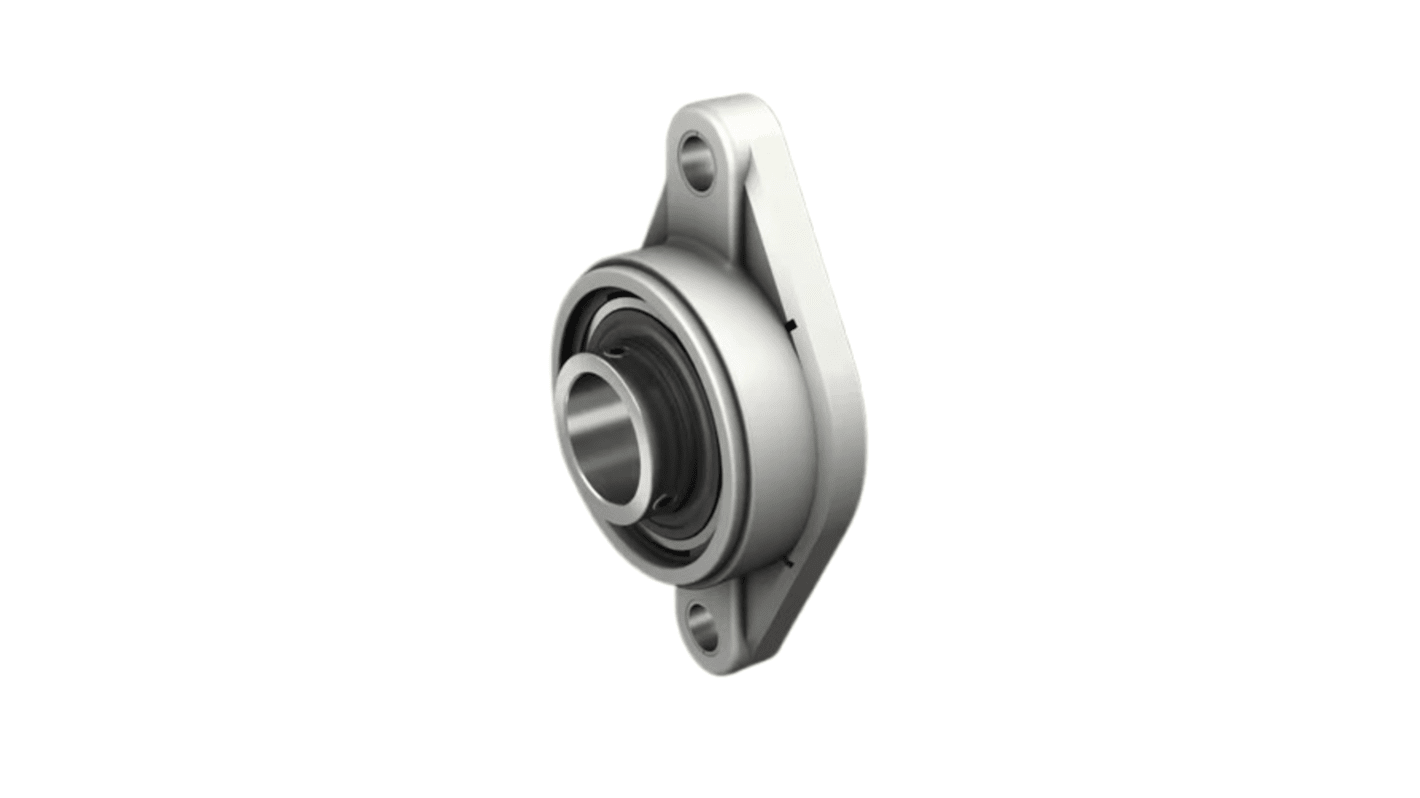 Cuscinetto flangiato SKF, 2 fori di montaggio da 12,3mm, Ø int 20mm, dimensioni 60.5mm x 37.3mm x 112mm, in Acciaio