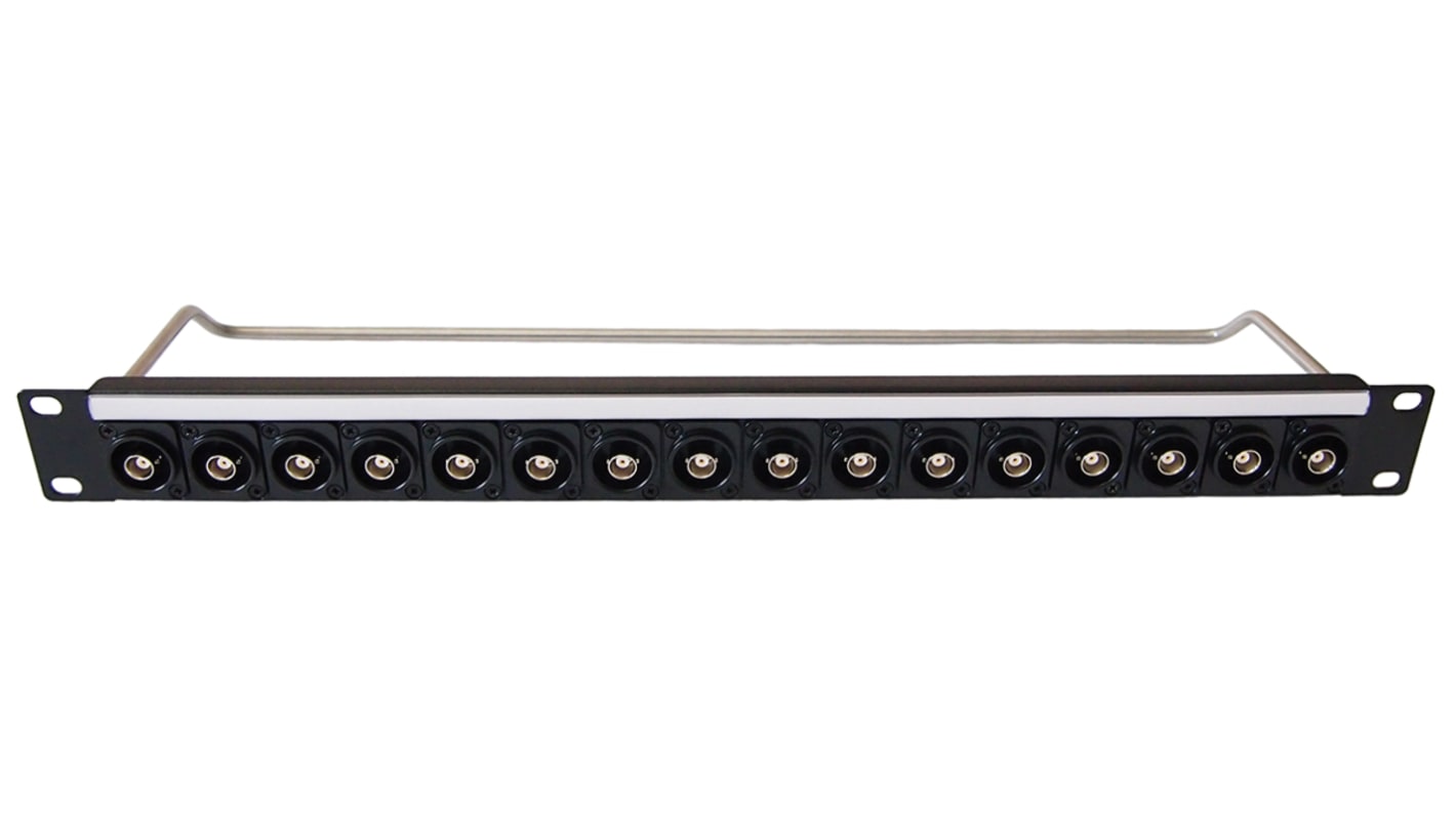 BNC 16 Port Loaded Rack Patch Panel, 1U Rack Height