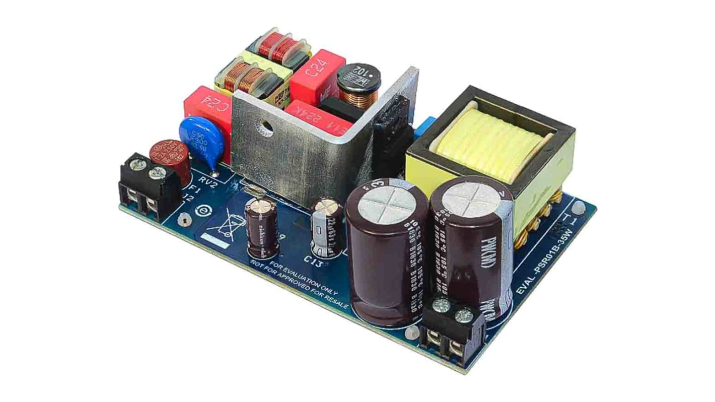 STマイクロ,  電源IC 開発キット, 評価ボード, フライバックコンバータ, HVLED001B 擬似共振フライバックコントローラ、 STF10LN80K5 用, EVAL-PSR01B-35W