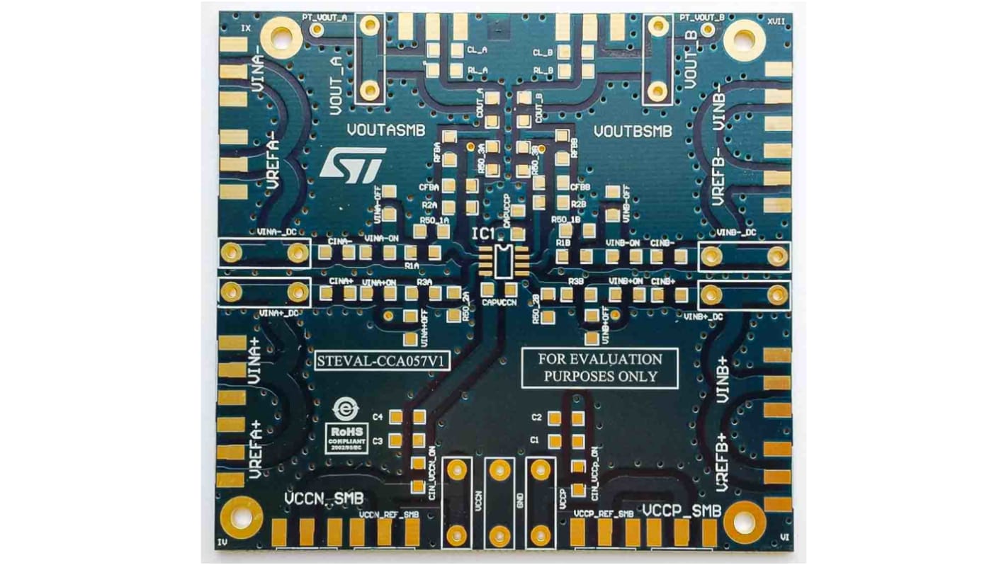 STMicroelectronics STEVAL-CCA057V1, Bare PCB Evaluation Board Evaluation Board for Dual Operational Amplifier Family in