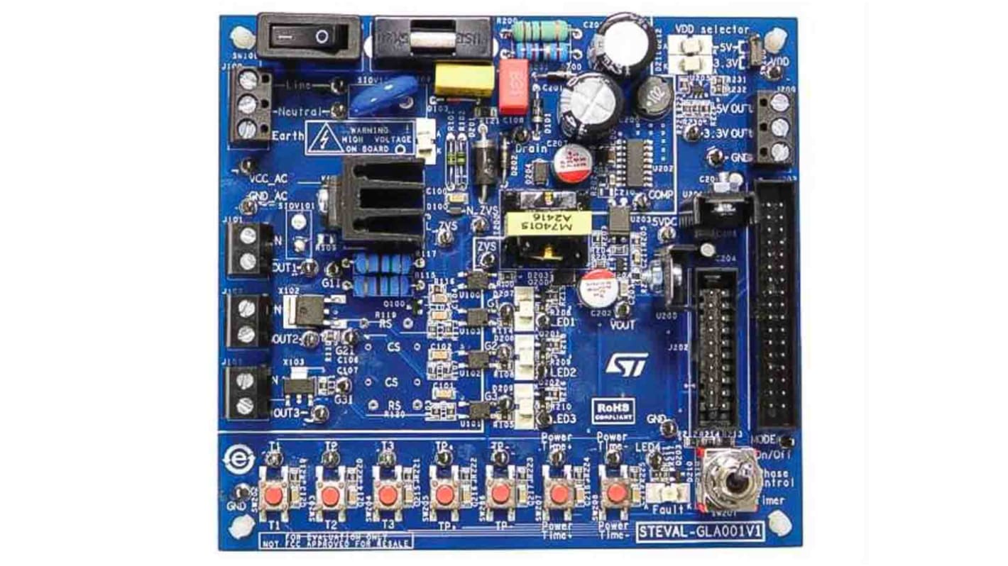 STマイクロ,  電源IC 開発キット, 評価ボード, トライアック及び AC スイッチ絶縁制御 用, STEVAL-GLA001V1