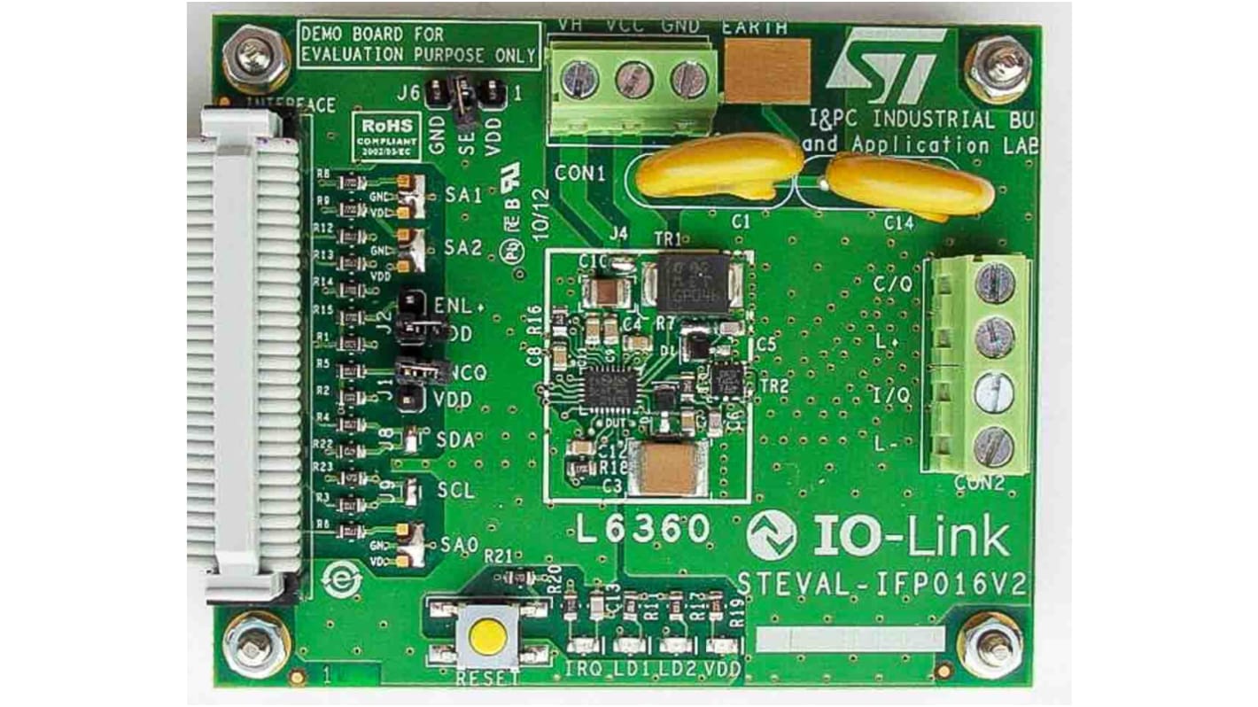 STMicroelectronics IO-Link Communication Master Transceiver Demonstration Board IFP016V2, L6360 Demonstration Board