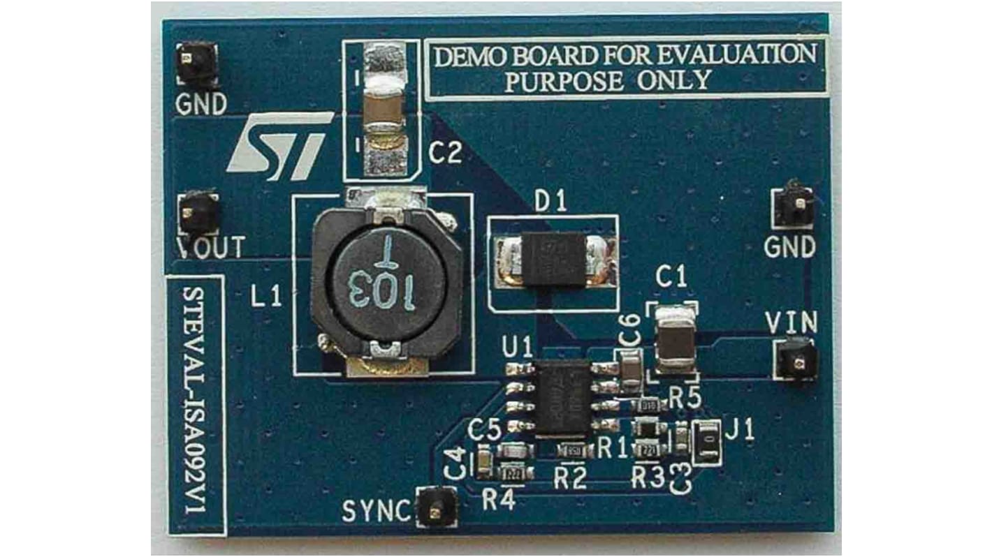 STマイクロ,  電源IC 開発キット, 評価ボード, ステップダウンスイッチングレギュレータ 用, STEVAL-ISA092V1