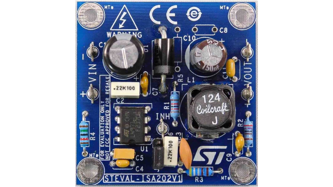 STマイクロ,  電源IC 開発キット, 評価ボード, ステップダウンスイッチングレギュレータ, 非同期ステップダウン電源スイッチングレギュレータ 用, STEVAL-ISA202V1
