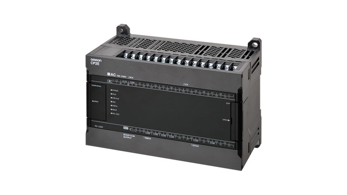 Rs-Online CPU PLC Omron CP2E ingressi: 24 uscite: 16 40 I/O 100 240 V c.a