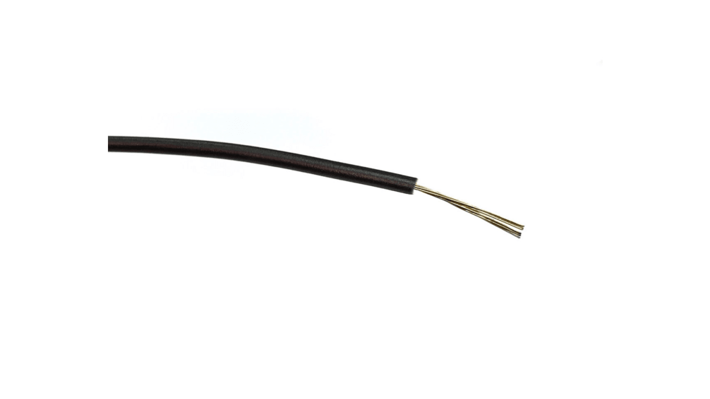 RS PRO Black 0.2mm² Hook Up Wire, 24 AWG, 7/0.2 mm, 500m, PVC Insulation