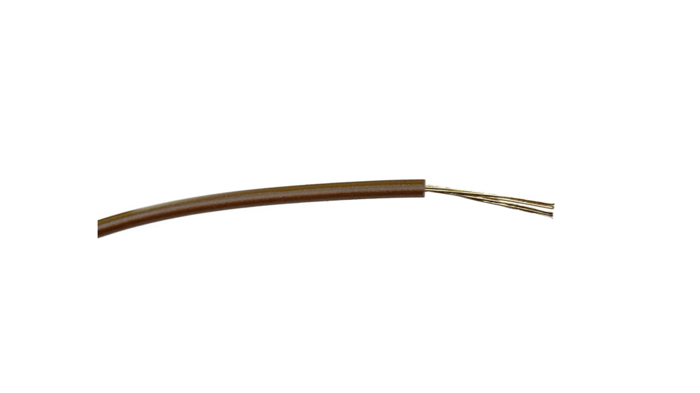RS PRO Brown 0.2mm² Hook Up Wire, 24 AWG, 7/0.2 mm, 500m, PVC Insulation
