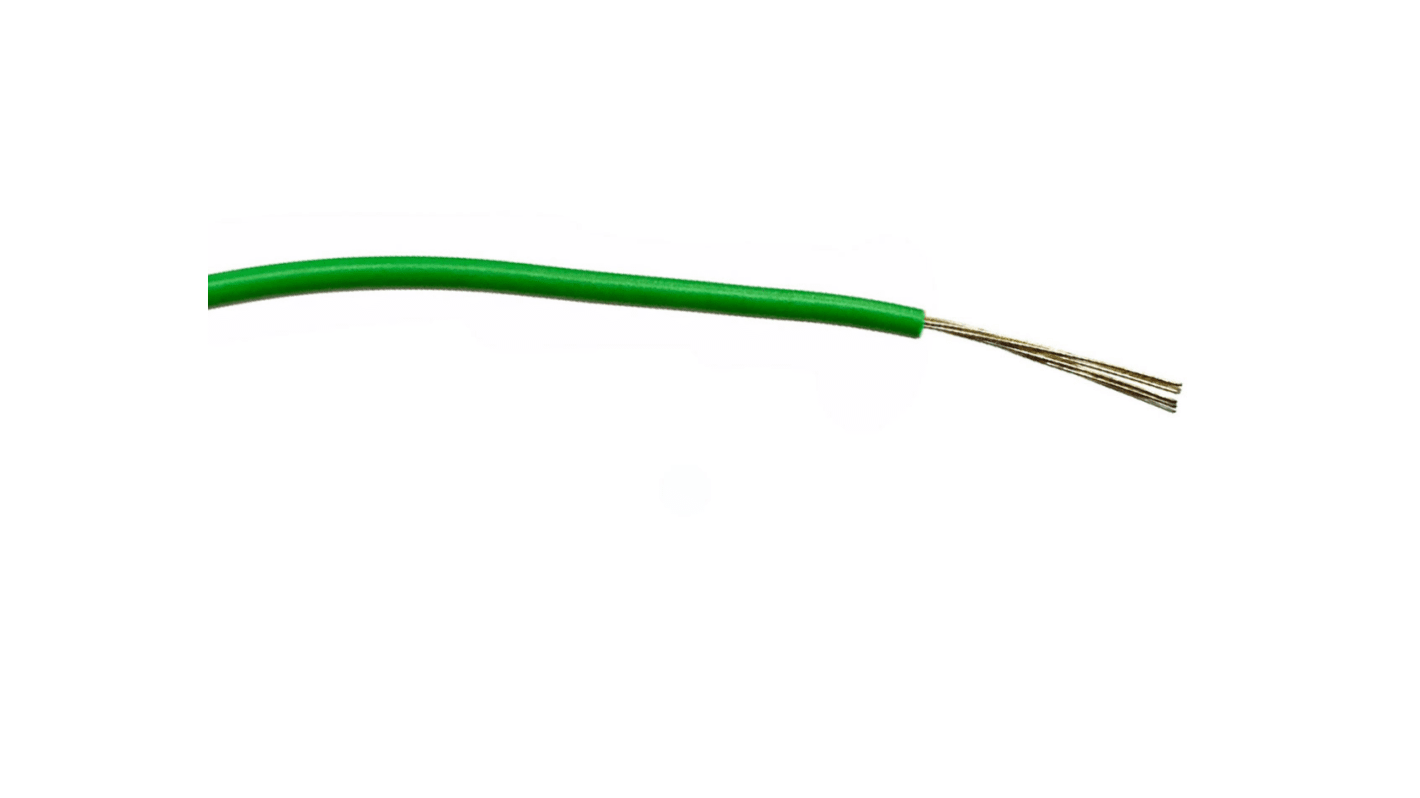 RS PRO Green 0.2mm² Hook Up Wire, 24 AWG, 7/0.2 mm, 500m, PVC Insulation