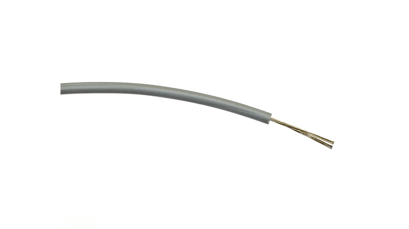 RS PRO Grey 0.2mm² Hook Up Wire, 24 AWG, 7/0.2 mm, 500m, PVC Insulation
