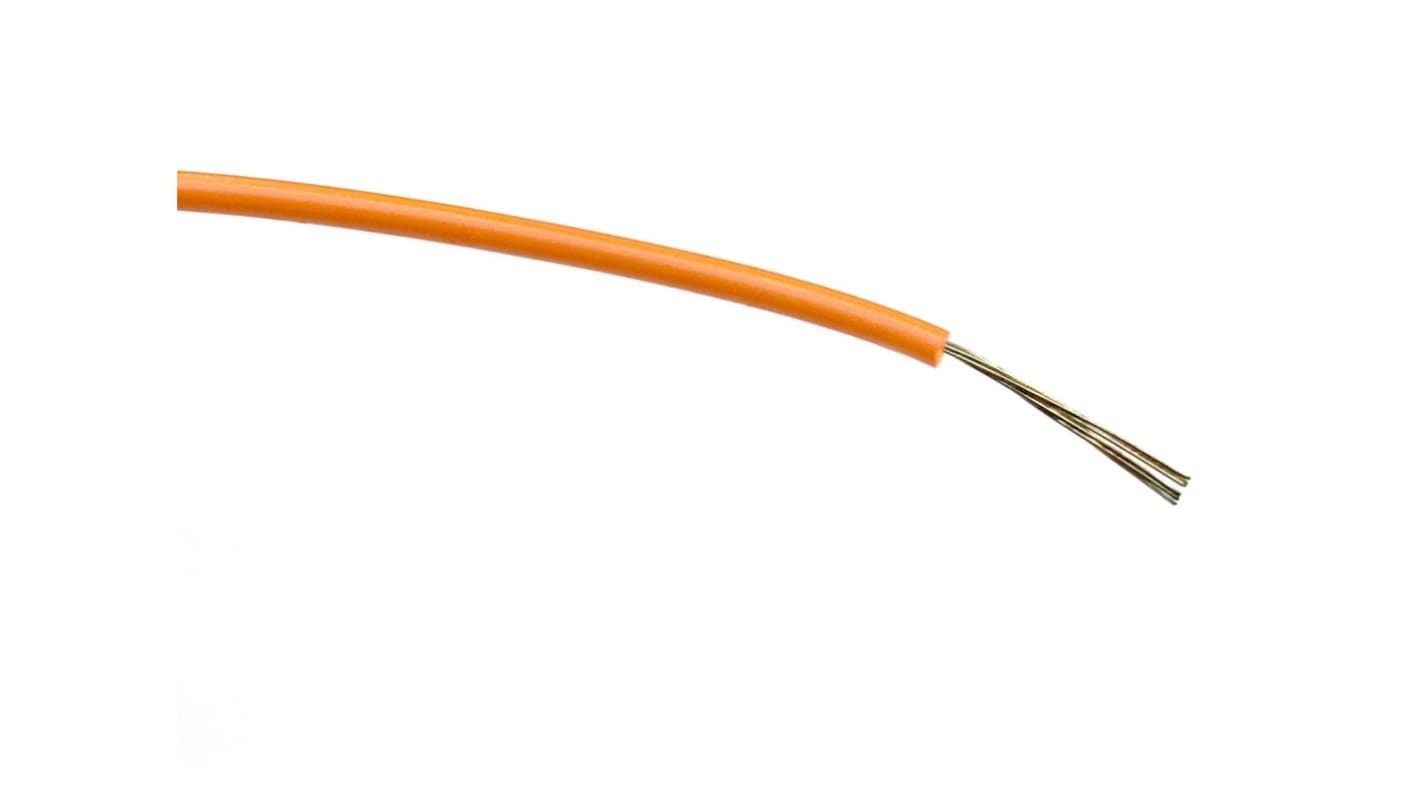 RS PRO Orange 0.2mm² Hook Up Wire, 24 AWG, 7/0.2 mm, 500m, PVC Insulation