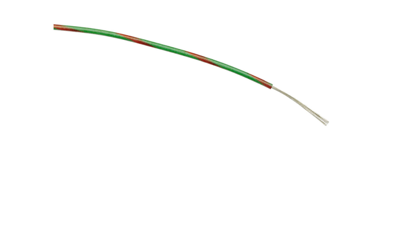 Fils de câblage RS PRO, 0,2 mm², Vert/Rouge, 24 AWG, 100m, 1 kV c.a.