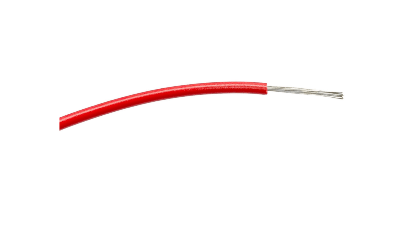 RS PRO Einzeladerleitung 0,5 mm², 20 AWG 100m Rot PVC isoliert Ø 1.65mm 16/0,2 mm Litzen