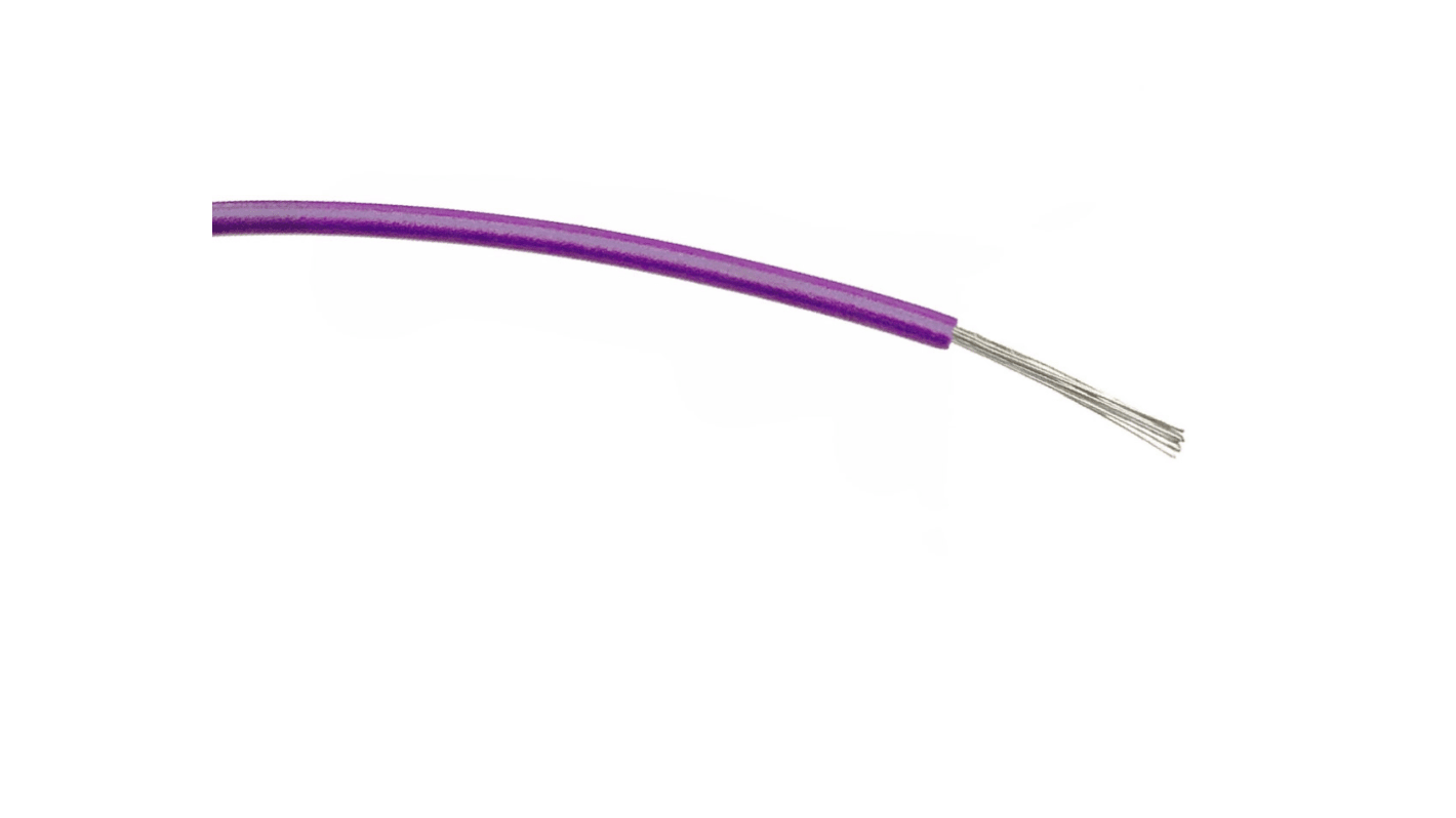 RS PRO Purple 0.5mm² Hook Up Wire, 20 AWG, 16/0.2 mm, 100m, PVC Insulation