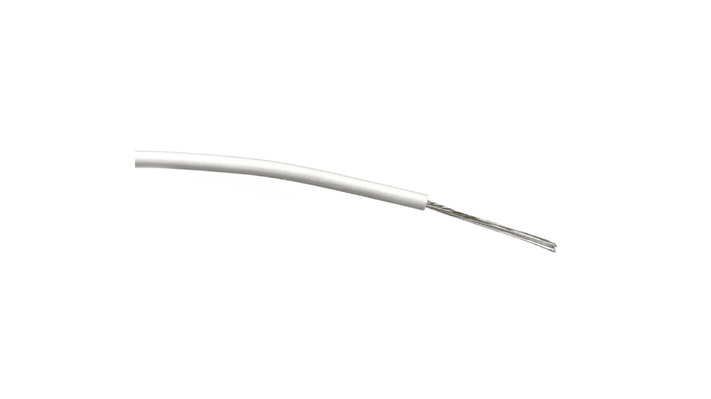 RS PRO White 0.5 mm² Hook Up Wire, 20 AWG, 16/0.2 mm, 100m, PVC Insulation