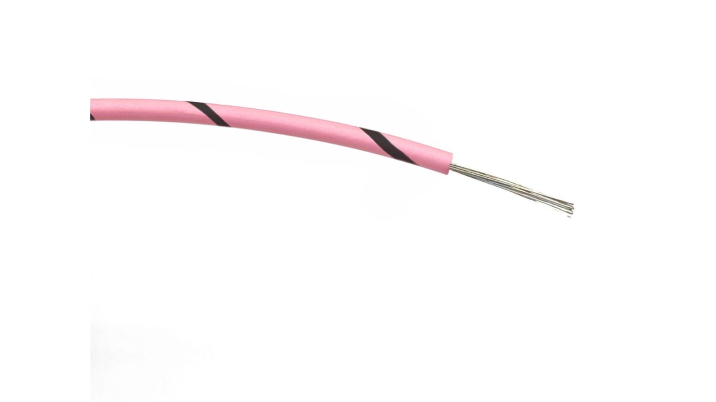 Cavo di collegamento apparecchiature RS PRO, 0,5 mm², 20 AWG, 1 kV c.a., 100m, Rosa/nero