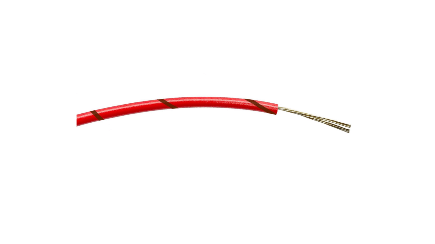 RS PRO Brown/Red 0.5mm² Hook Up Wire, 20 AWG, 16/0.2 mm, 100m, PVC Insulation