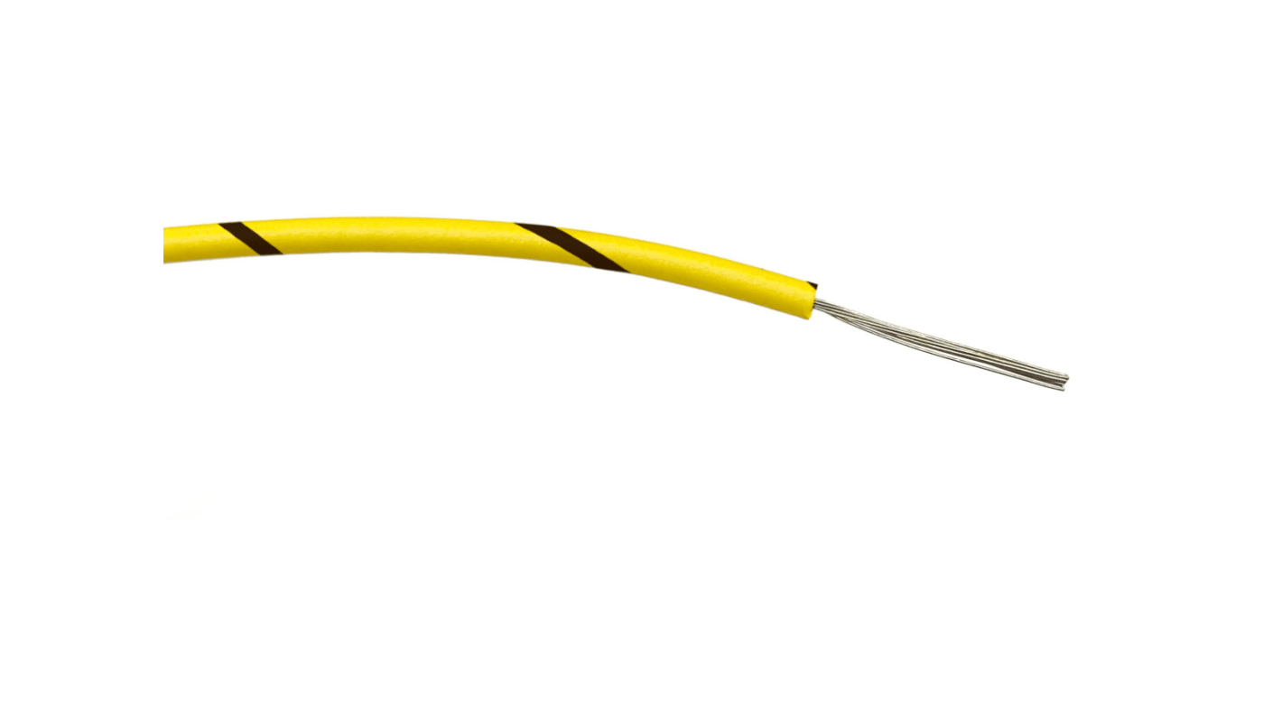 Cavo di collegamento apparecchiature RS PRO, 0,5 mm², 20 AWG, 1 kV c.a., 100m, Nero/Giallo