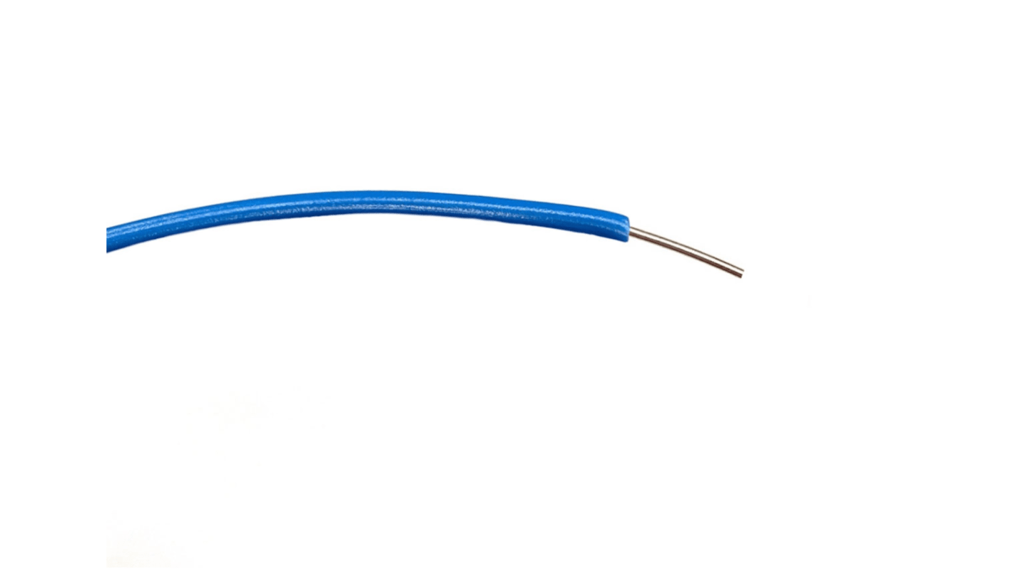 RS PRO Blue 0.26 mm² Hook Up Wire, 23 AWG, 1/0.6 mm, 100m, PVC Insulation