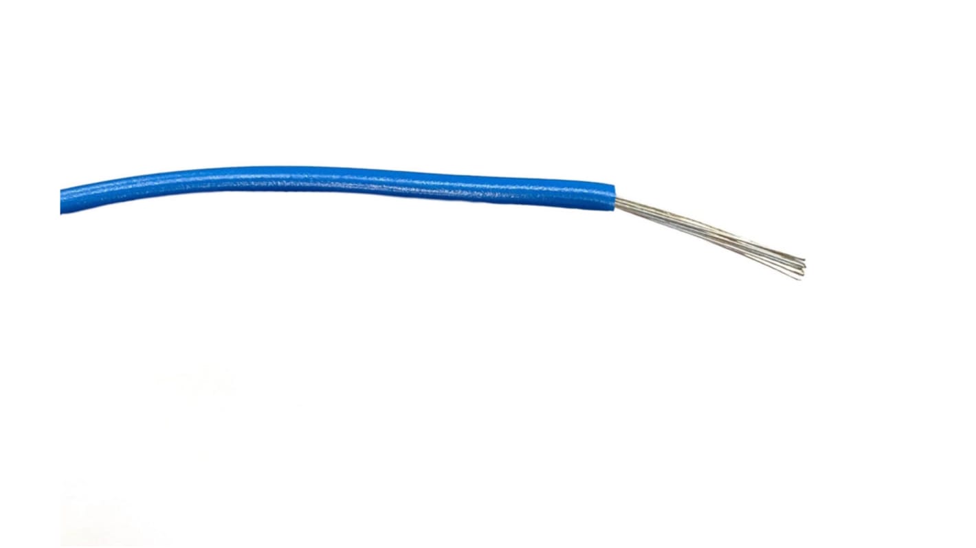 RS PRO Blue 0.75mm² Hook Up Wire, 18 AWG, 24/0.2 mm, 100m, PVC Insulation