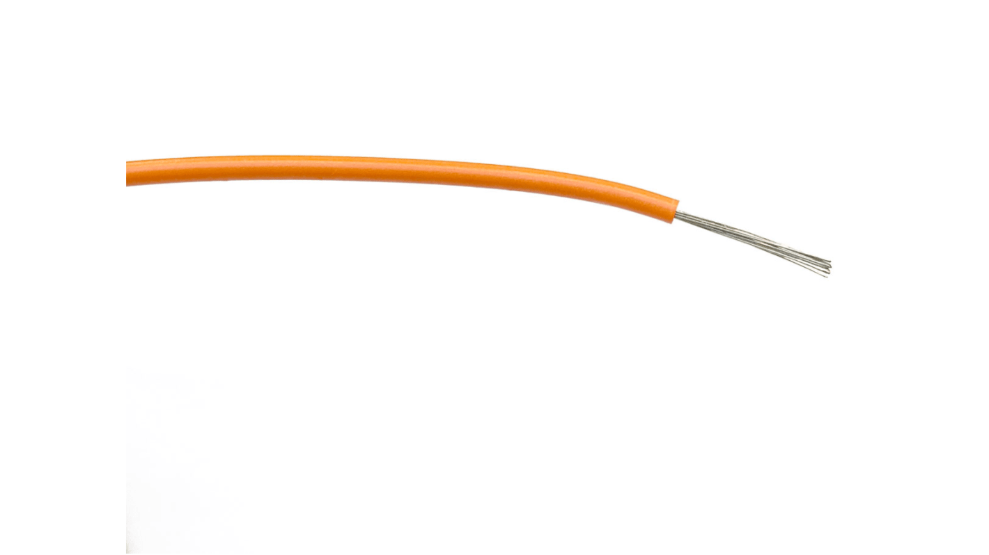 Cable de conexión RS PRO, área transversal 0,75 mm² Núcleo simple Filamentos del Núcleo 24/0,2 mm Naranja, 1,5 kV ac,