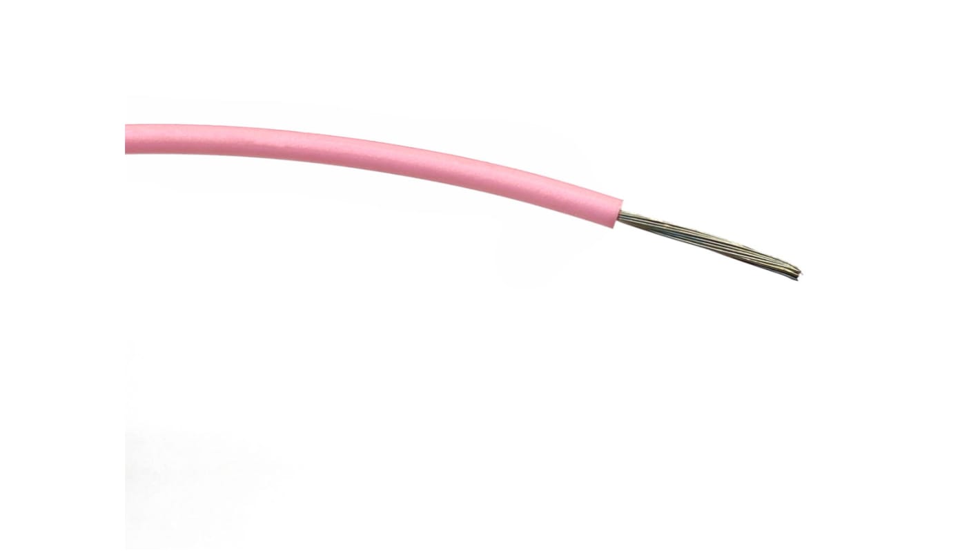 RS PRO Pink 0.75mm² Hook Up Wire, 18 AWG, 24/0.2 mm, 100m, PVC Insulation