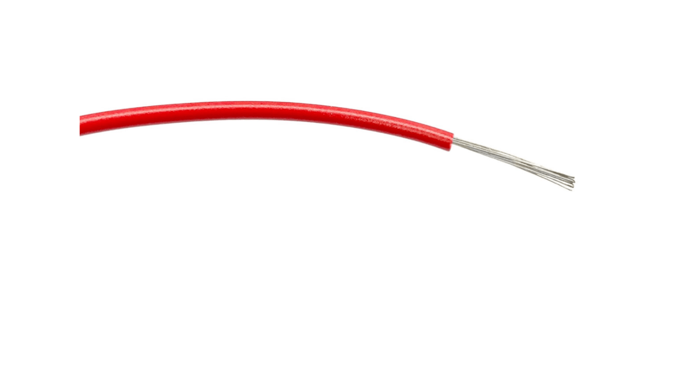 RS PRO Red 0.75mm² Hook Up Wire, 18 AWG, 24/0.2 mm, 100m, PVC Insulation