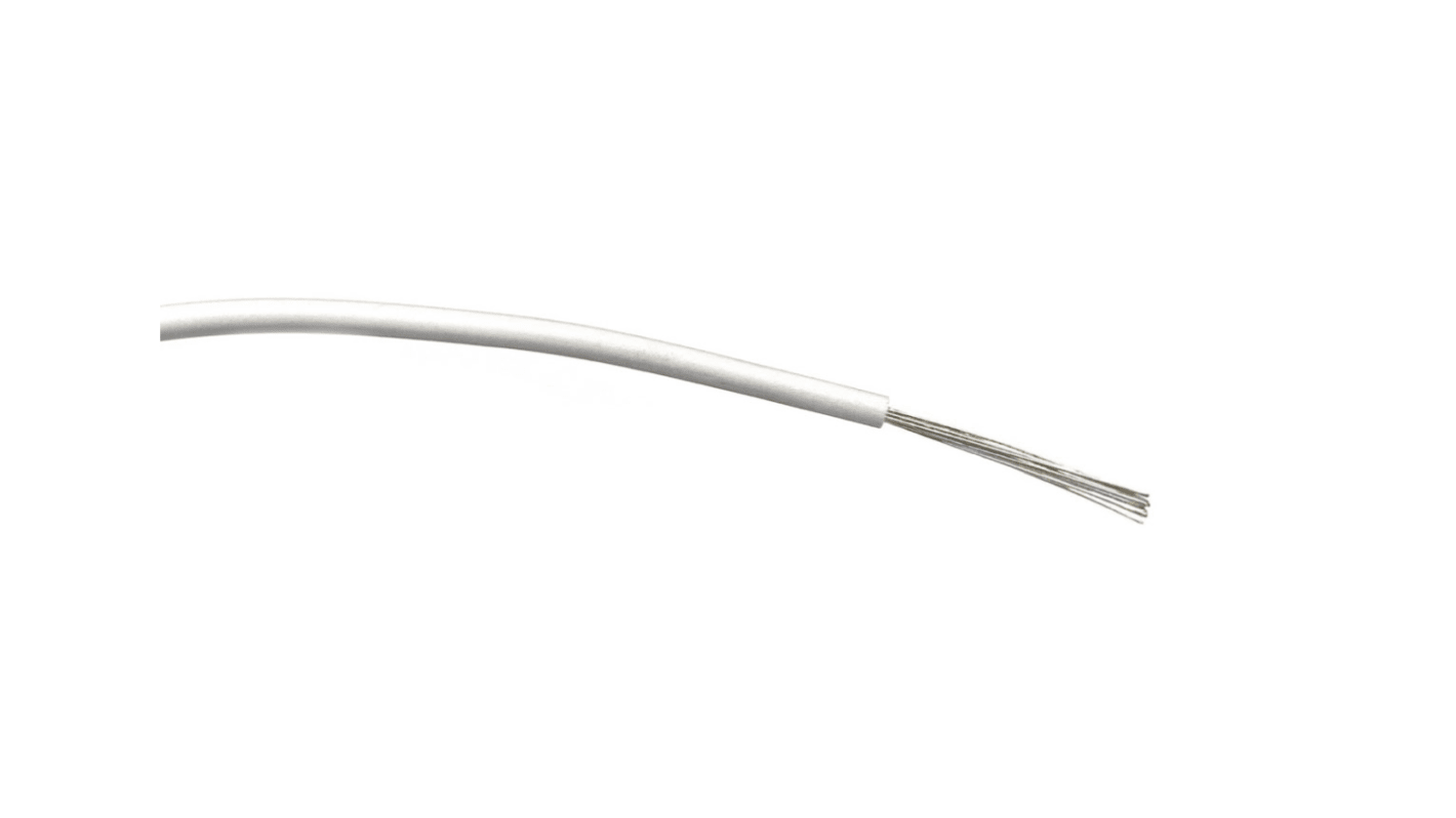 RS PRO White 0.75 mm² Hook Up Wire, 18 AWG, 24/0.2 mm, 500m, PVC Insulation