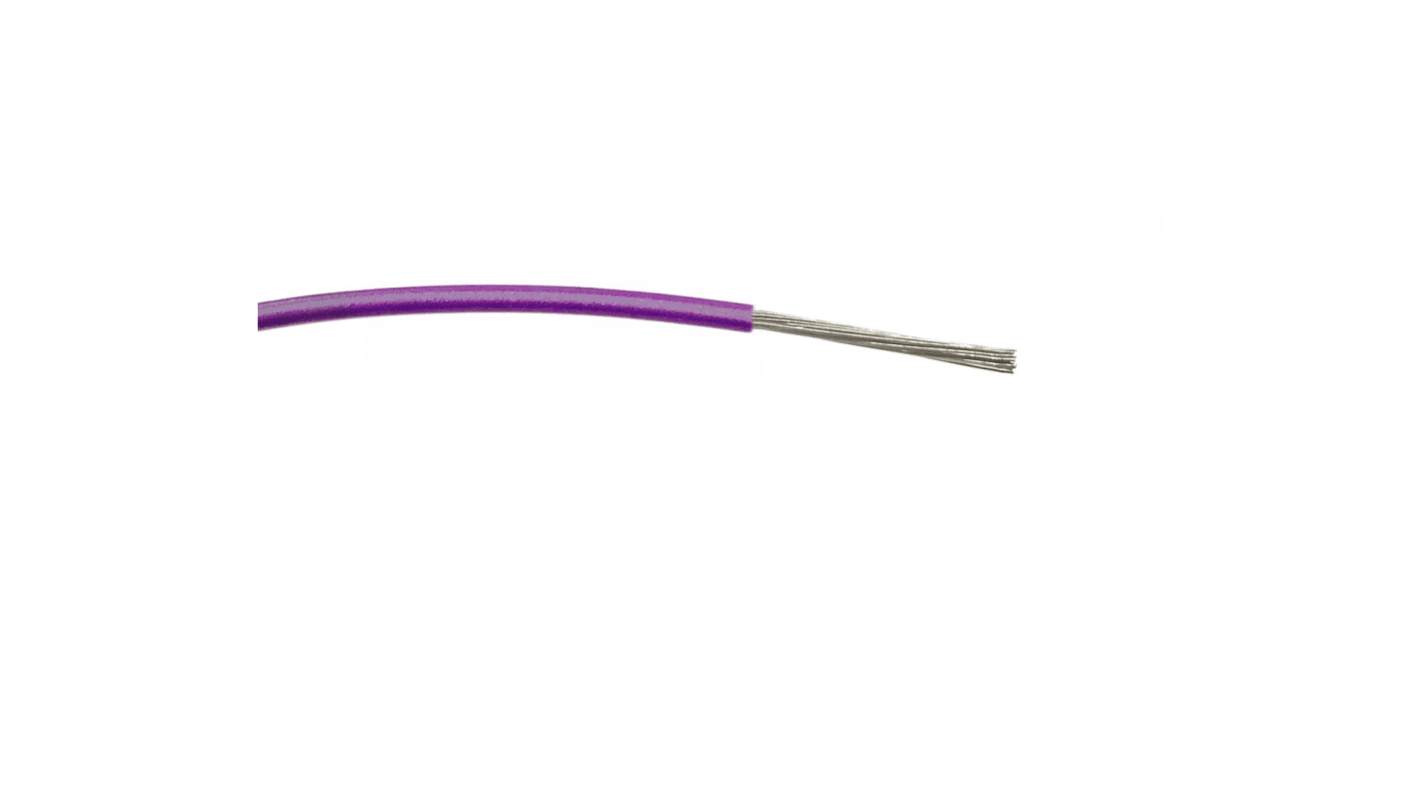 RS PRO Purple 1mm²mm² Hook Up Wire, 18 AWG, 32/0.2 mm, 100m, PVC Insulation
