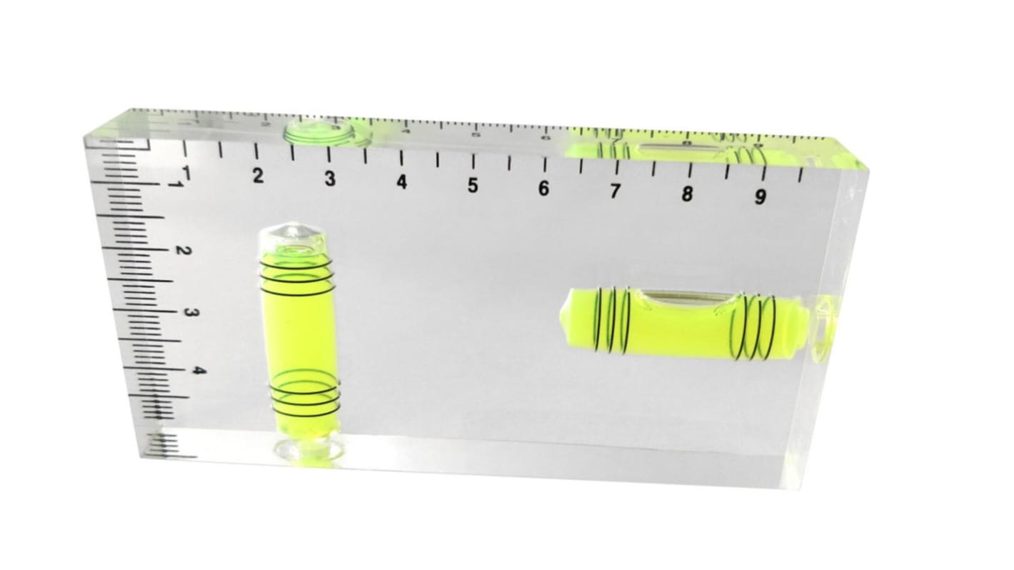 RS PRO Blok  Vaterpas, 2 libeller, vandtæt, 100 x 50 x 15mm