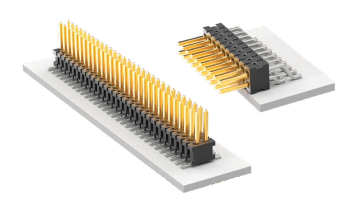 Samtec FTSH Series Straight Pin Header, 16 Contact(s), 1.27mm Pitch, 2 Row(s), Unshrouded