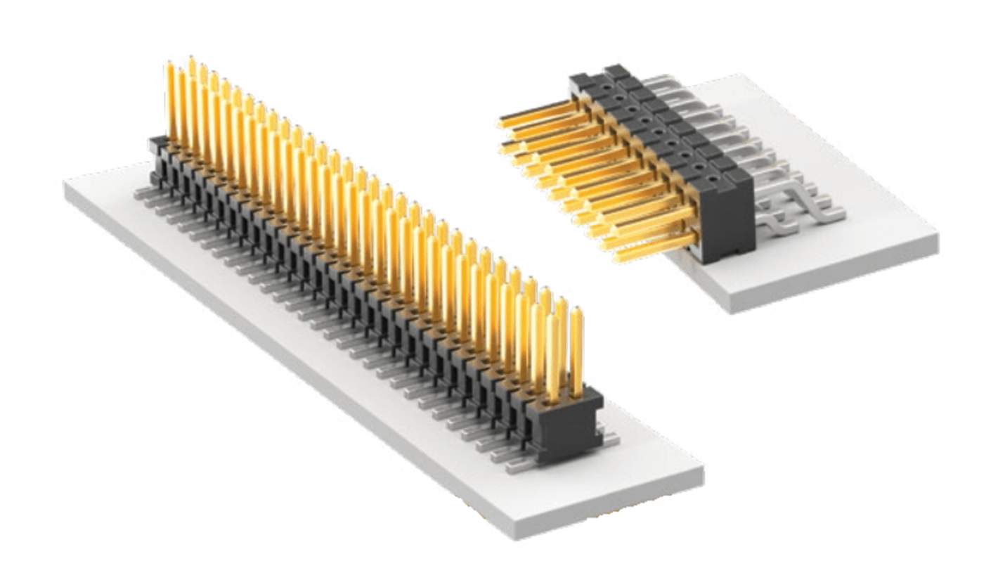 Samtec FTSH Series Straight Pin Header, 20 Contact(s), 1.27mm Pitch, 2 Row(s), Unshrouded