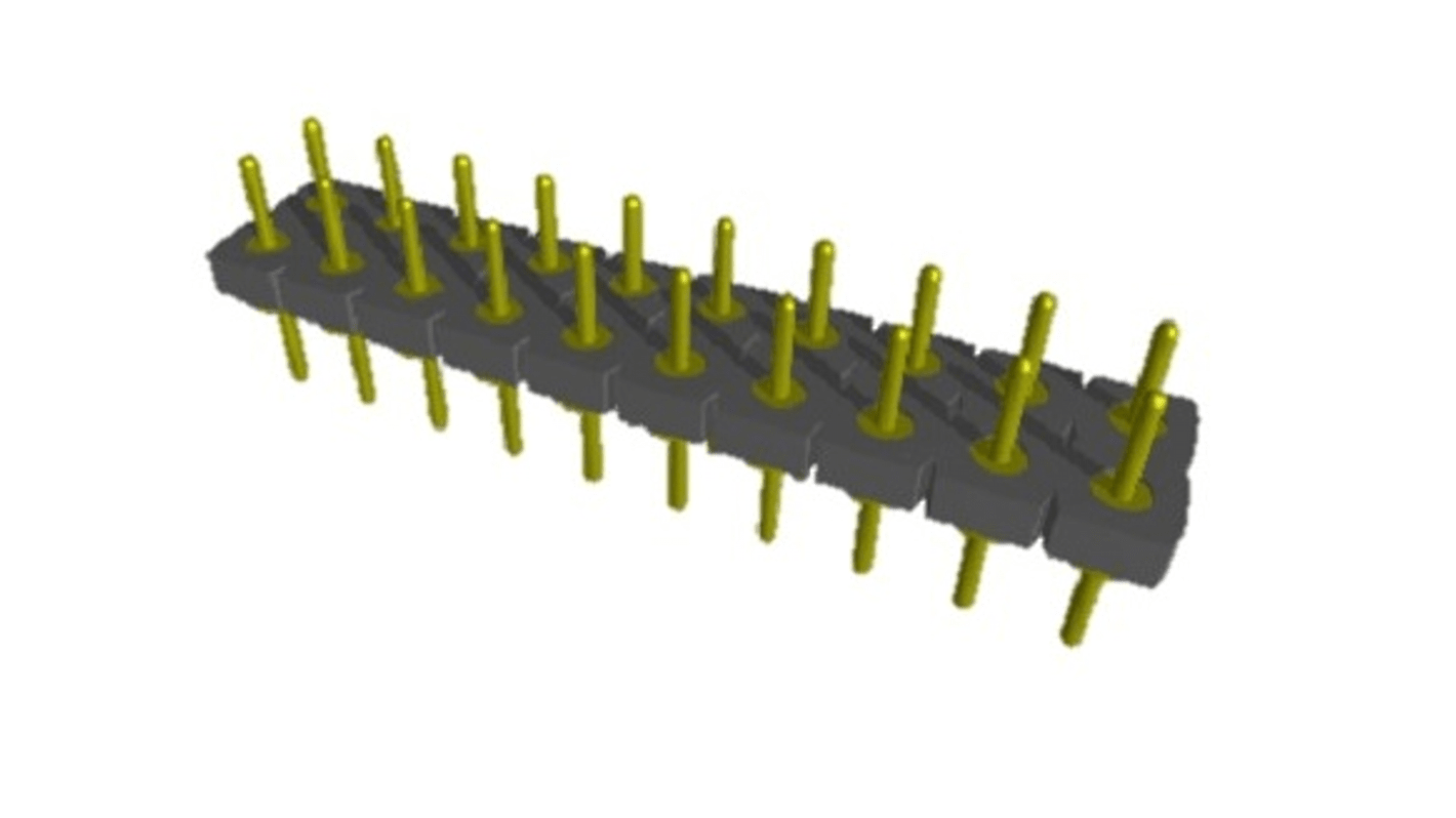 Presa PCB Samtec, 20 vie, 2 file, passo 2.54mm, Montaggio con foro passante