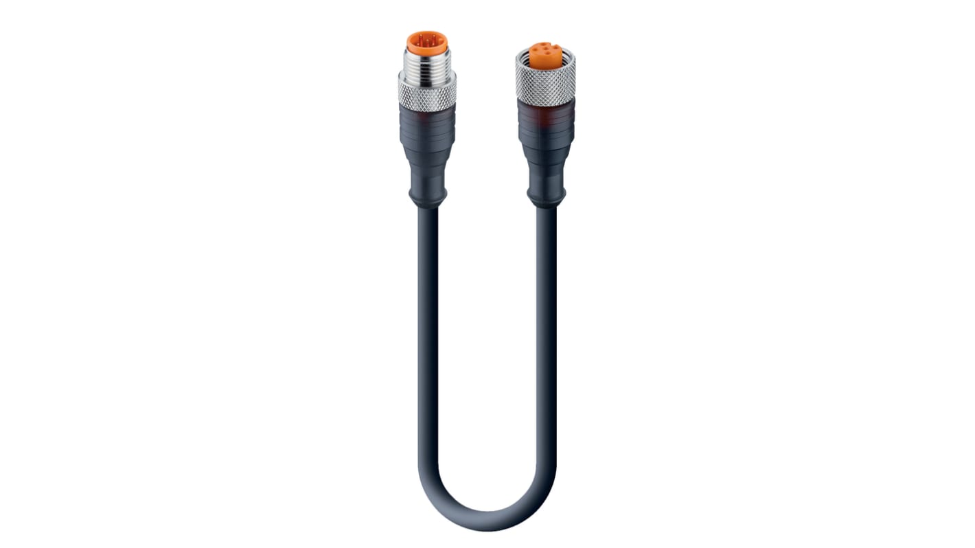 Lumberg Automation Straight Male 5 way M12 to Straight Female 5 way M12 Sensor Actuator Cable, 7.5m