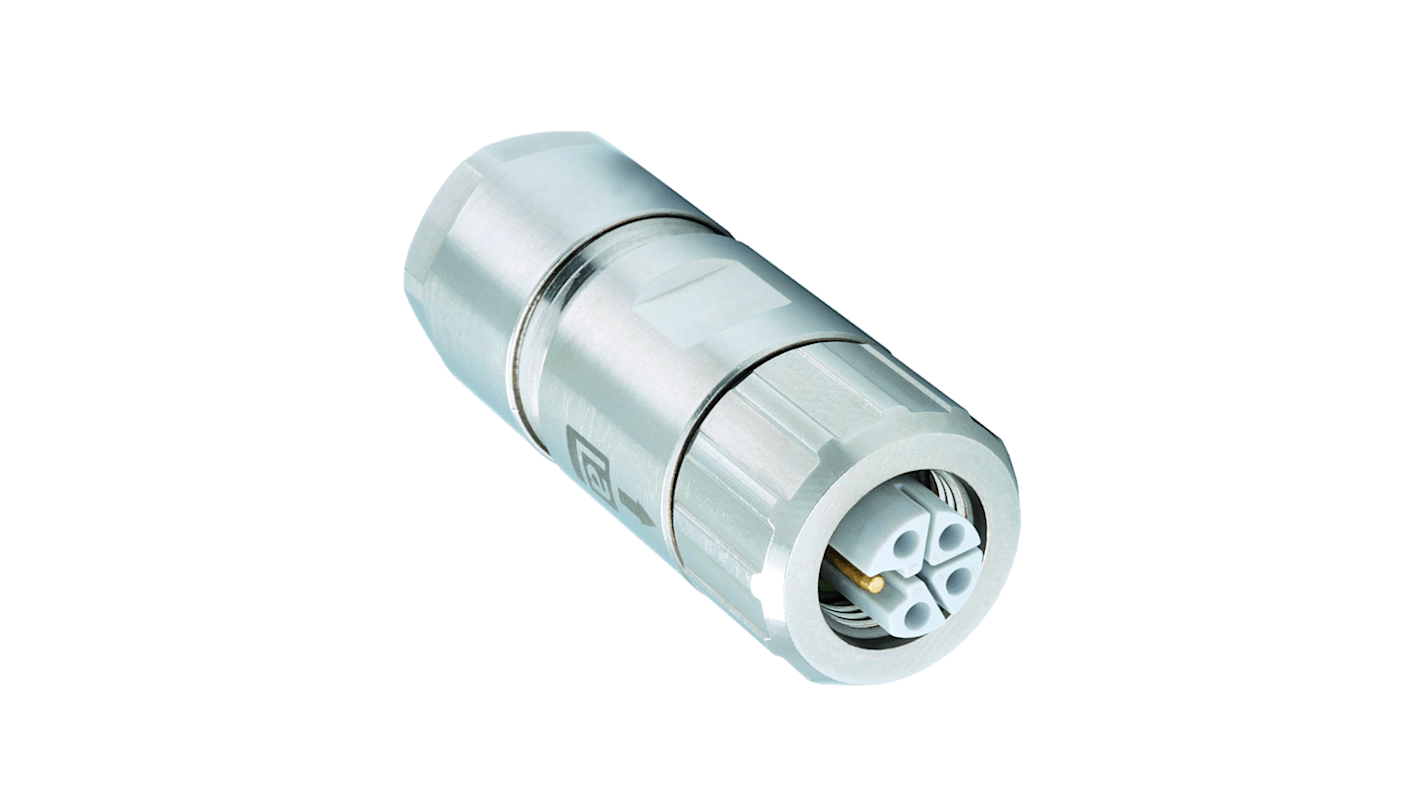 Lumberg Automation M12圆形连接器插座, 5芯, 电缆安装, 压接端接, 16.0A, 63.0 V, IP65，IP67, RKCCS系列