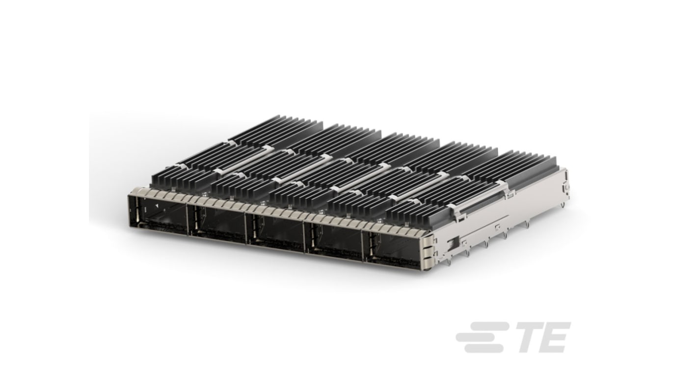 TE Connectivity 插拔式IO连接器 连接器、笼和散热器, 5端口, QSFP-DD系列