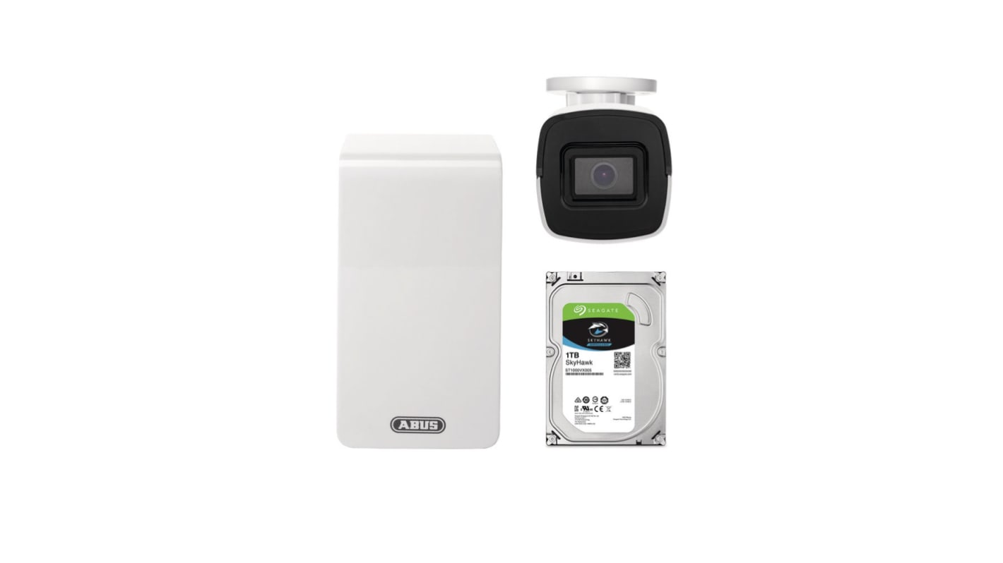 ABUS Indoor, Outdoor IR CCTV Kit, 6 Camera Connections