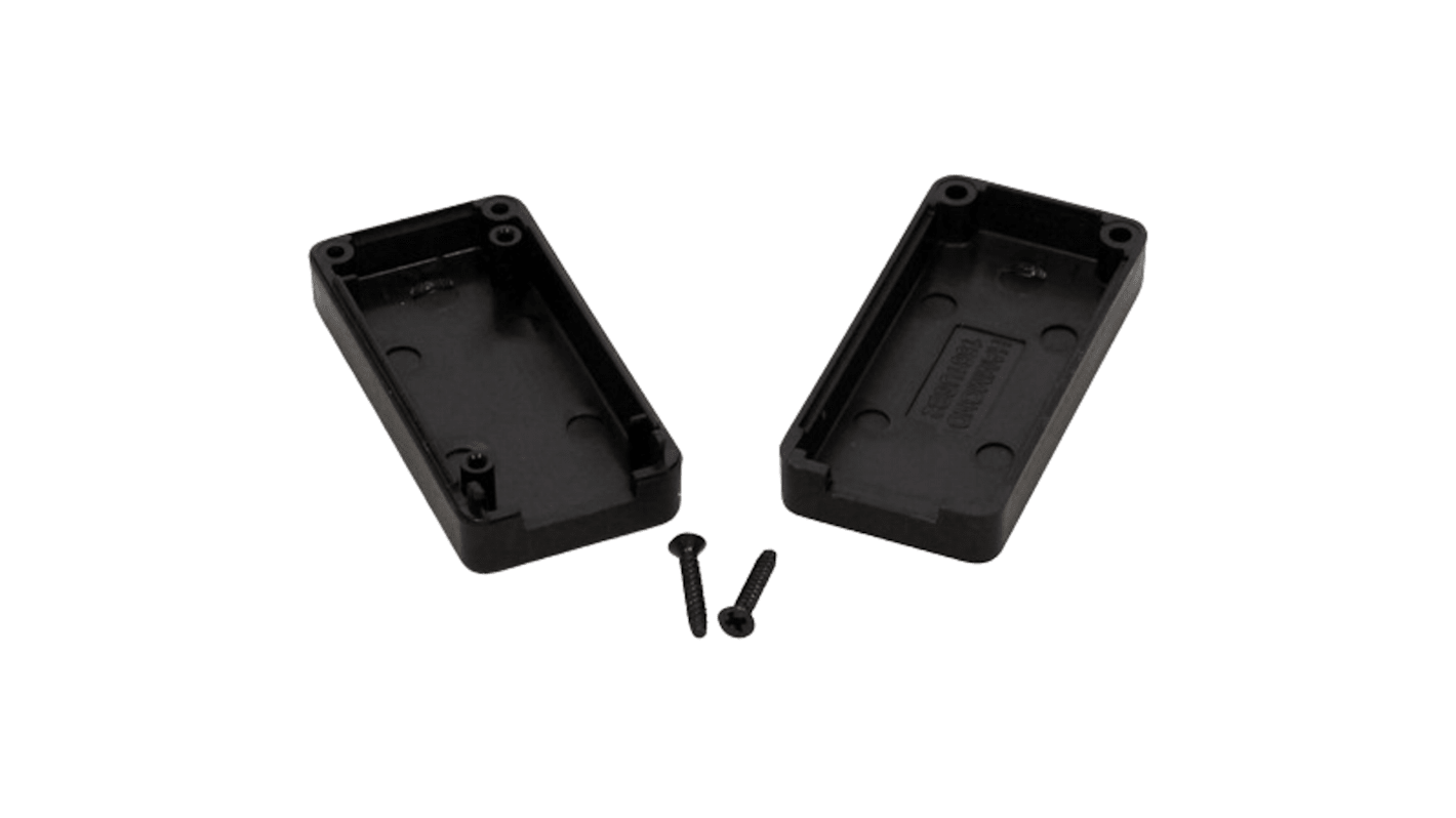 Hammond 1551 Series Black ABS Enclosure, IP54, Black Lid, 50 x 25 x 15mm
