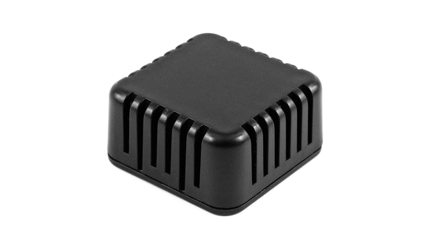 Hammond 1551 Series Black ABS Enclosure, IP30, Black Lid, 40 x 40 x 20mm
