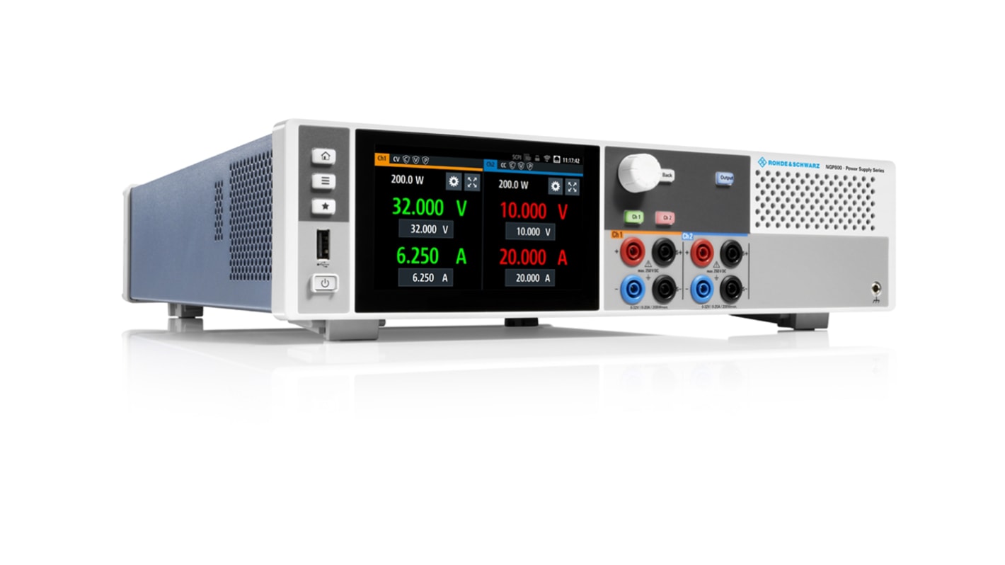 Fuente de alimentación Rohde & Schwarz NGP802, calibrado RS, 2 salidas, 0 → 32V, 20A, 400W