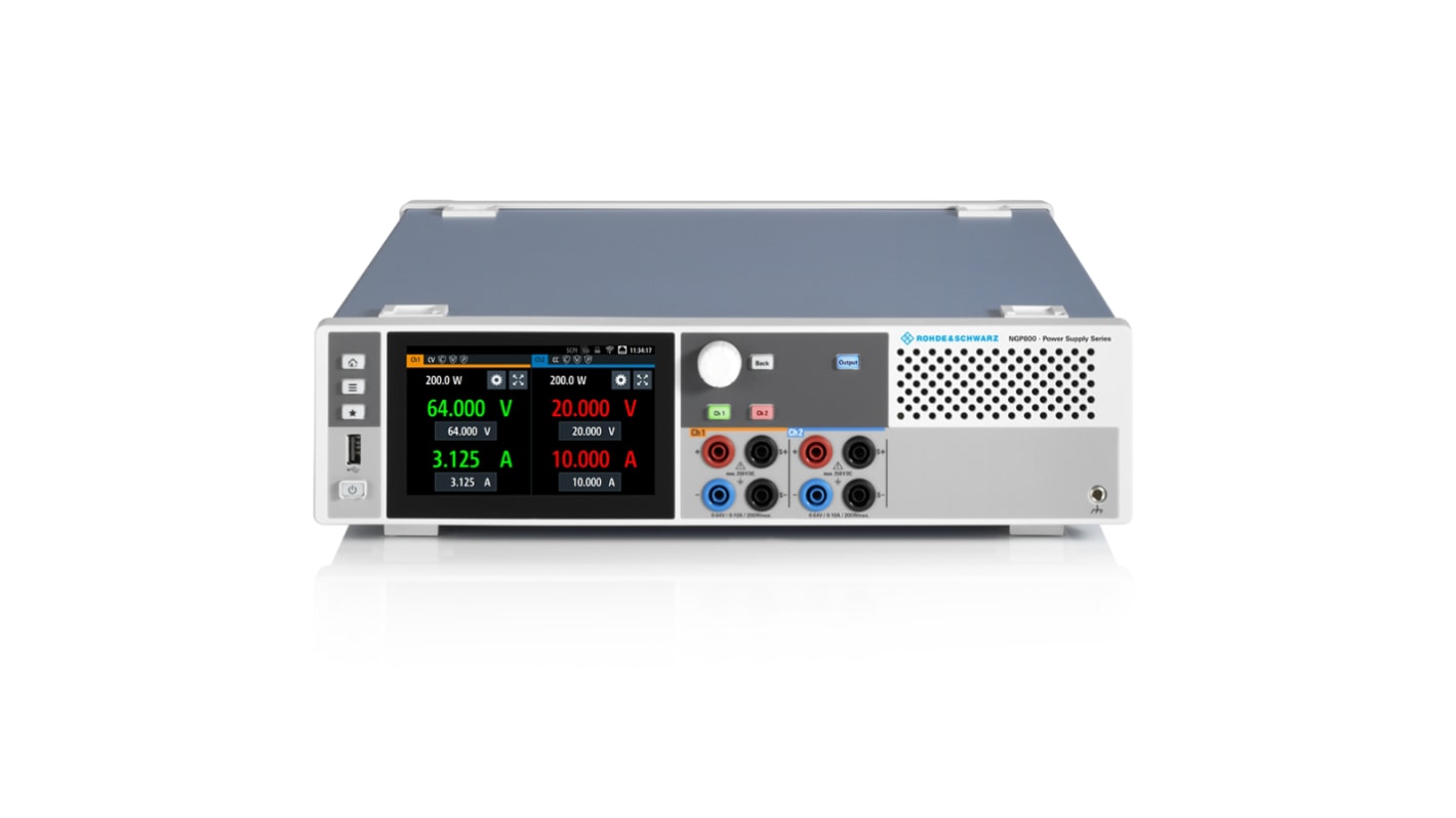 Fuente de alimentación Rohde & Schwarz NGP822, calibrado RS, 2 salidas, 0 → 64V, 10A, 400W