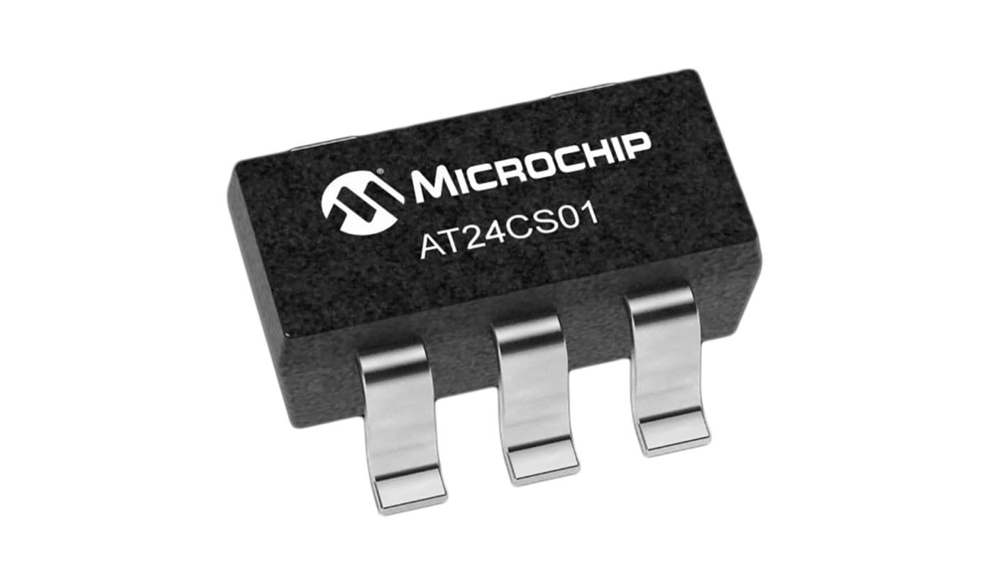 Microchip AT24CS01-STUM-T, 1kbit EEPROM Memory Chip, 550ns 5-Pin SOT-23-5 Serial-2 Wire, Serial-I2C