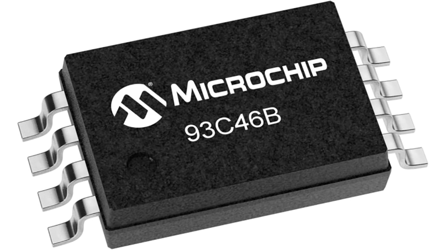Microchip 1kbit EEPROM-Speicherbaustein, Serial-Microwire Interface, SOIC, 250ns SMD 64 x 16 Bit, 64 x 8-Pin 16bit
