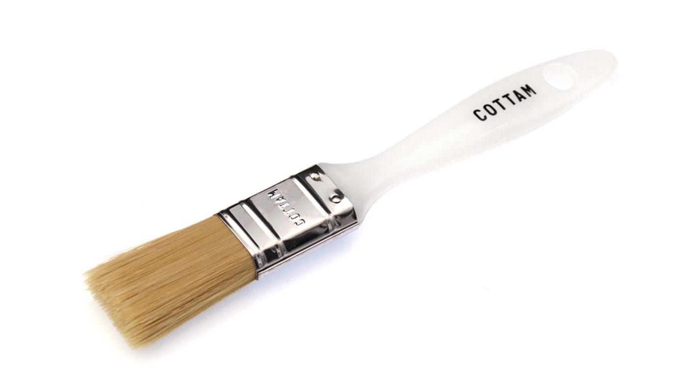 Cottam Thin 25mm Synthetic Paint Brush with Flat Bristles