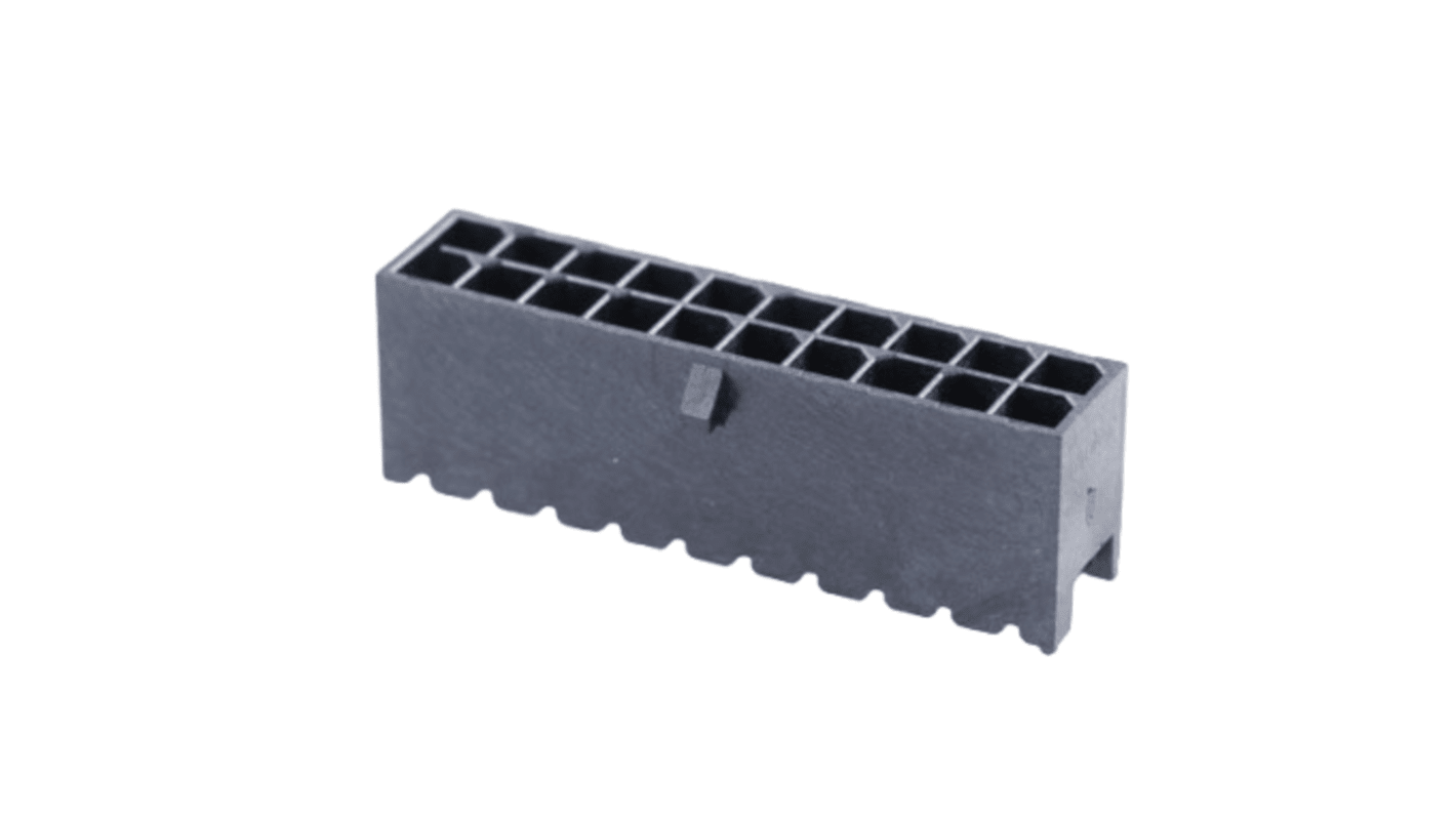 Molex 206832 Series Vertical Through Hole PCB Header, 20 Contact(s), 3.0mm Pitch, 2 Row(s), Shrouded